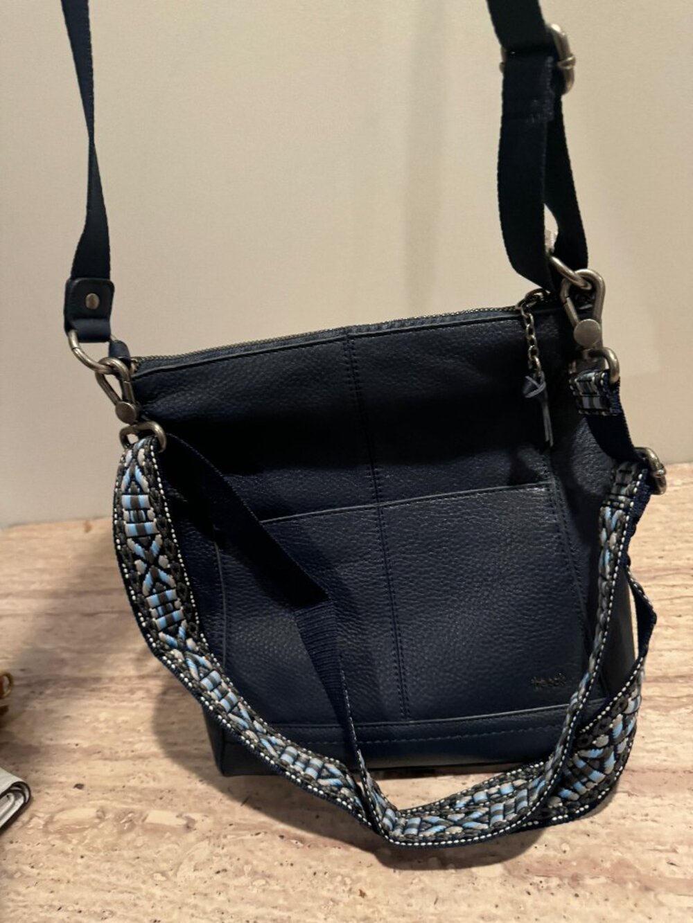 100% Authentic NWT The Sak Lucia Leather Crossbody - Indigo